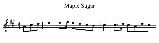 Maple Sugar - staff notation