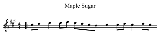 Maple Sugar - staff notation