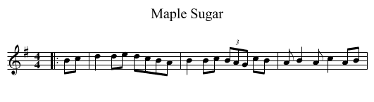 Maple Sugar - staff notation