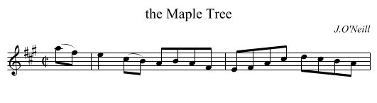 Maple Tree, the  - staff notation