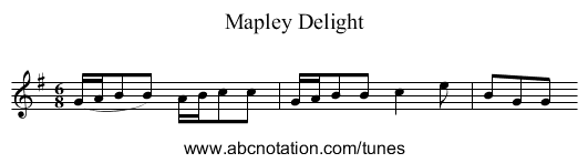 Mapley Delight - staff notation