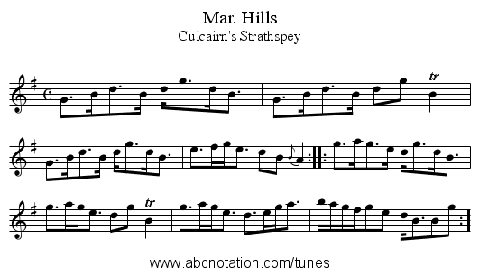 Mar. Hills - staff notation