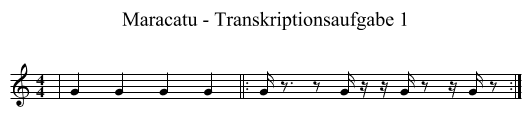 Maracatu - Transkriptionsaufgabe 1 - staff notation