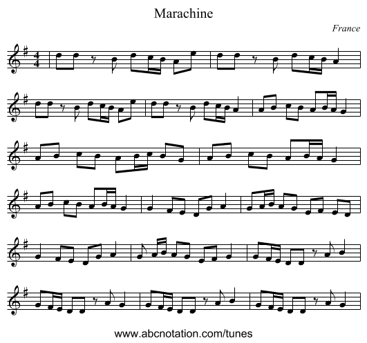 Marachine - staff notation