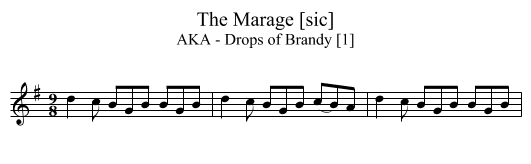 Marage [sic], The - staff notation