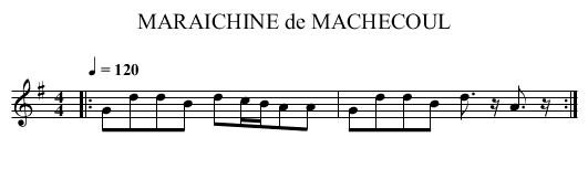 MARAICHINE de MACHECOUL - staff notation