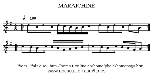 MARAICHINE - staff notation