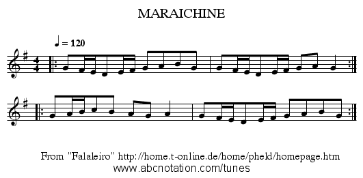 MARAICHINE - staff notation