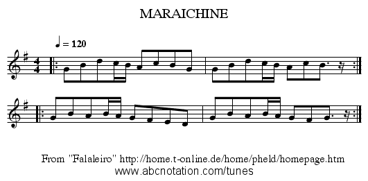 MARAICHINE - staff notation