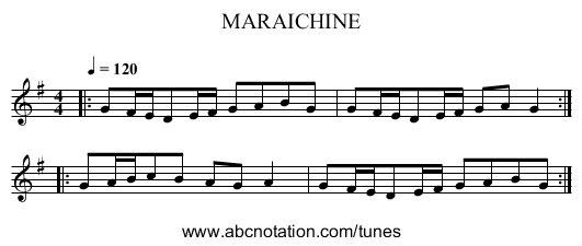 MARAICHINE - staff notation