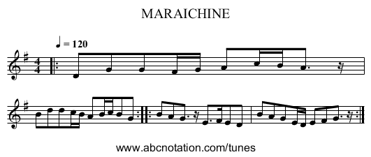 MARAICHINE - staff notation