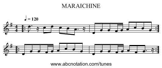 MARAICHINE - staff notation