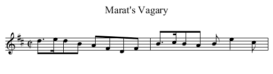 Marat's Vagary - staff notation