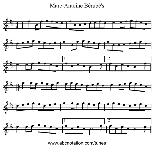 Marc-Antoine Bérubé's - staff notation