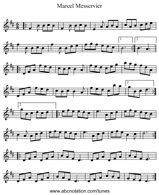 Marcel Messervier - staff notation