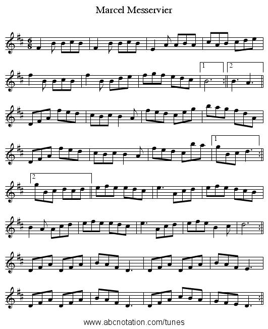 Marcel Messervier - staff notation