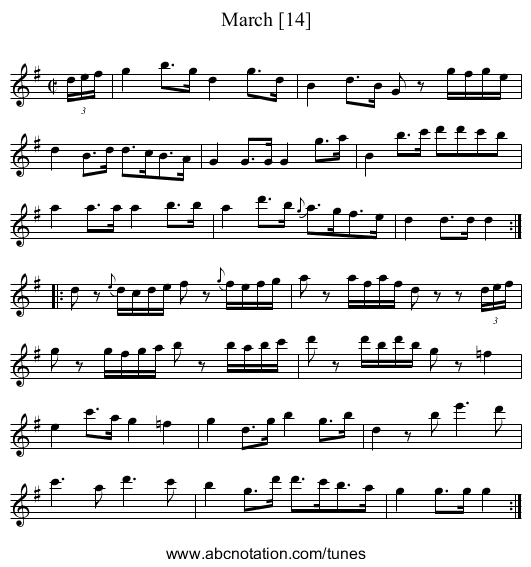 March [14] - staff notation