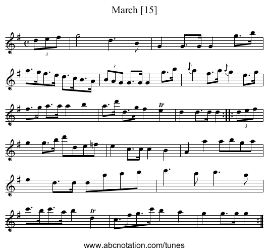 March [15] - staff notation