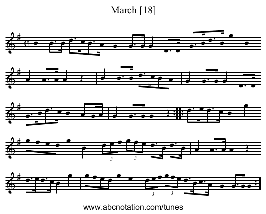 March [18] - staff notation