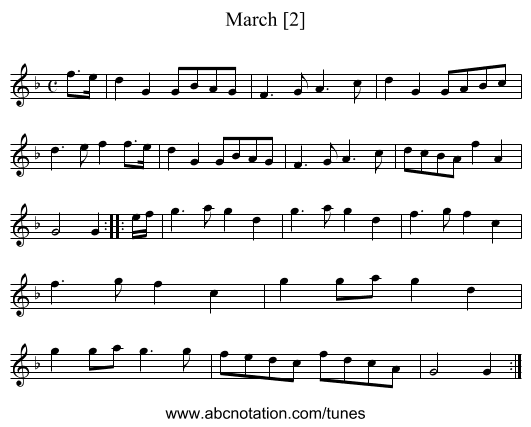 March [2] - staff notation