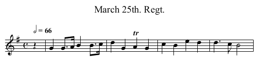 March 25th. Regt. - staff notation