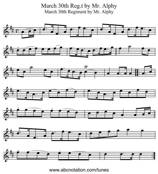 March 30th Reg.t by Mr. Alphy - staff notation