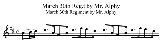 March 30th Reg.t by Mr. Alphy - staff notation
