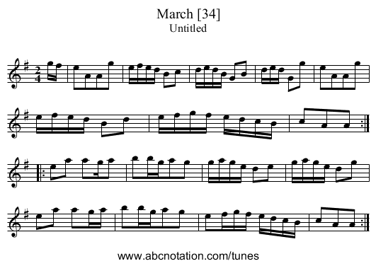 March [34] - staff notation