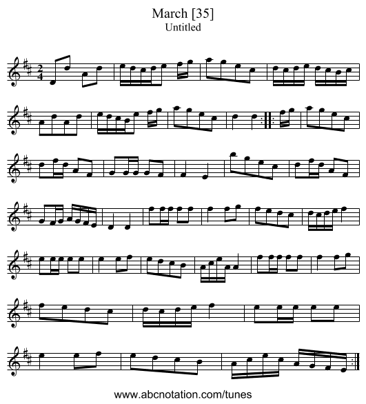 March [35] - staff notation