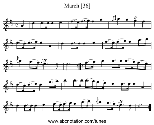 March [36] - staff notation