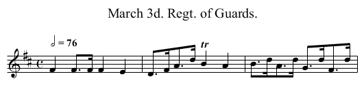 March 3d. Regt. of Guards. - staff notation