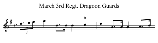 March 3rd Regt. Dragoon Guards - staff notation