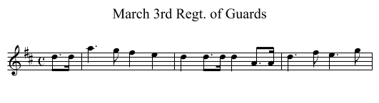 March 3rd Regt. of Guards - staff notation