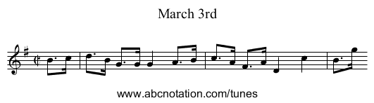 March 3rd - staff notation