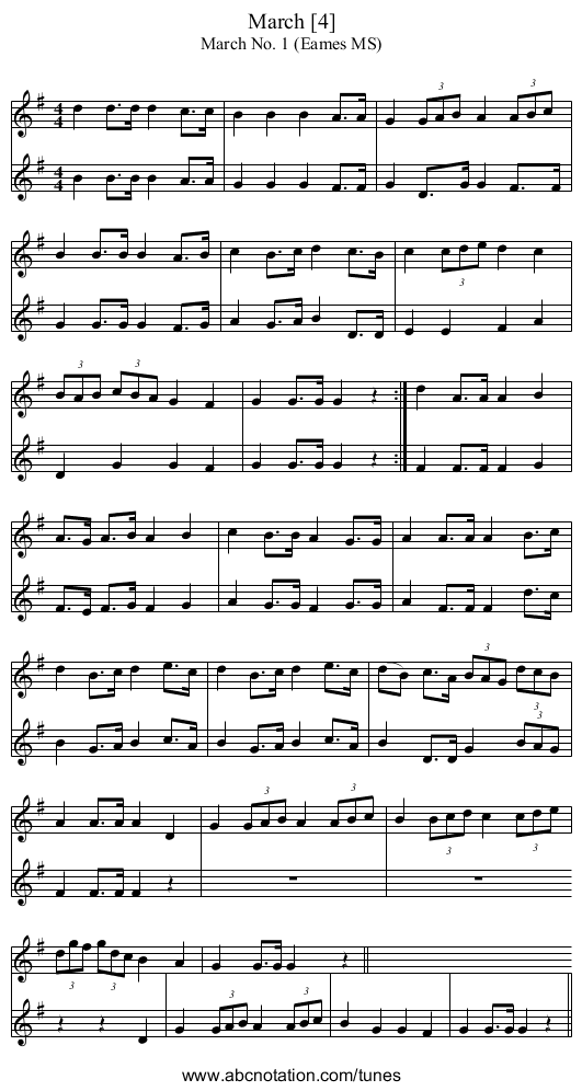 March [4] - staff notation
