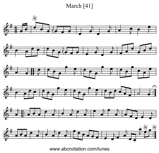 March [41] - staff notation