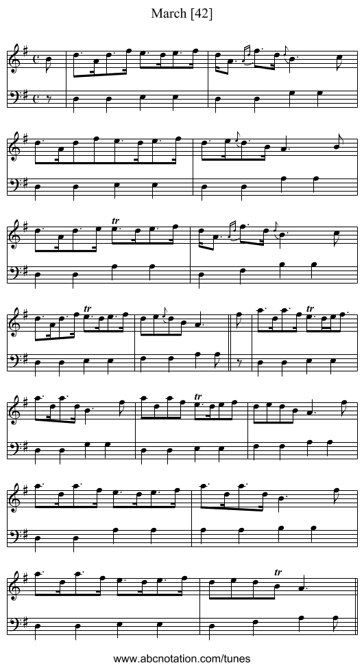 March [42] - staff notation