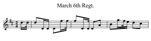 March 6th Regt. - staff notation
