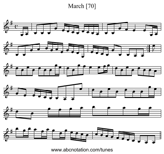 March [70] - staff notation