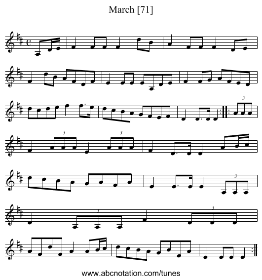 March [71] - staff notation