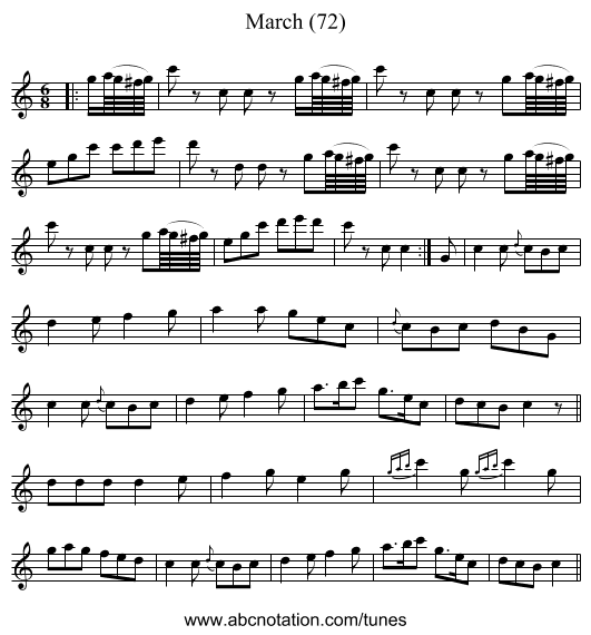 March (72) - staff notation