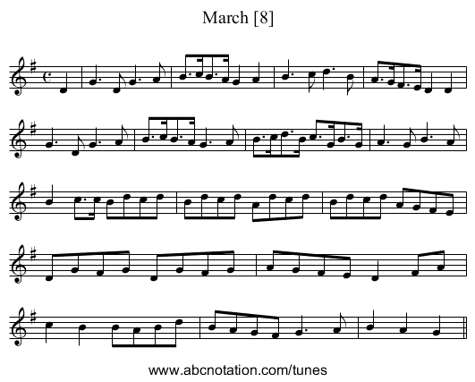 March [8] - staff notation