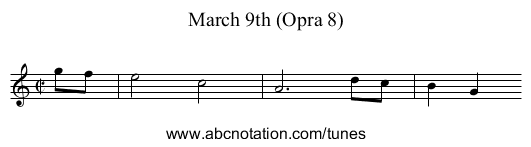 March 9th (Opra 8) - staff notation