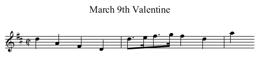 March 9th Valentine - staff notation