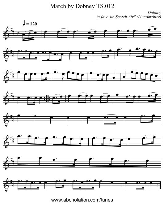 March by Dobney TS.012 - staff notation