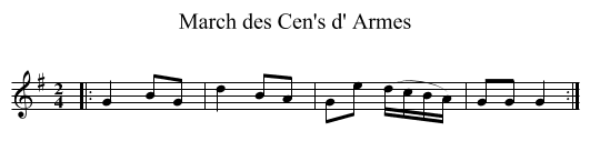 March des Cen's d' Armes - staff notation