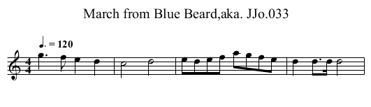 March from Blue Beard,aka. JJo.033 - staff notation