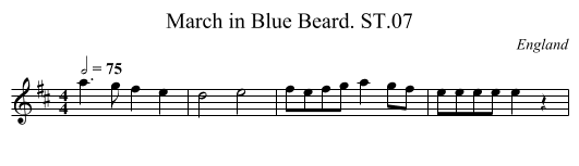 March in Blue Beard. ST.07 - staff notation