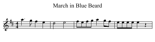 March in Blue Beard - staff notation