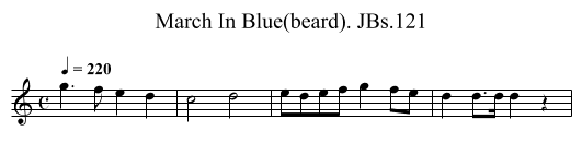 March In Blue(beard). JBs.121 - staff notation